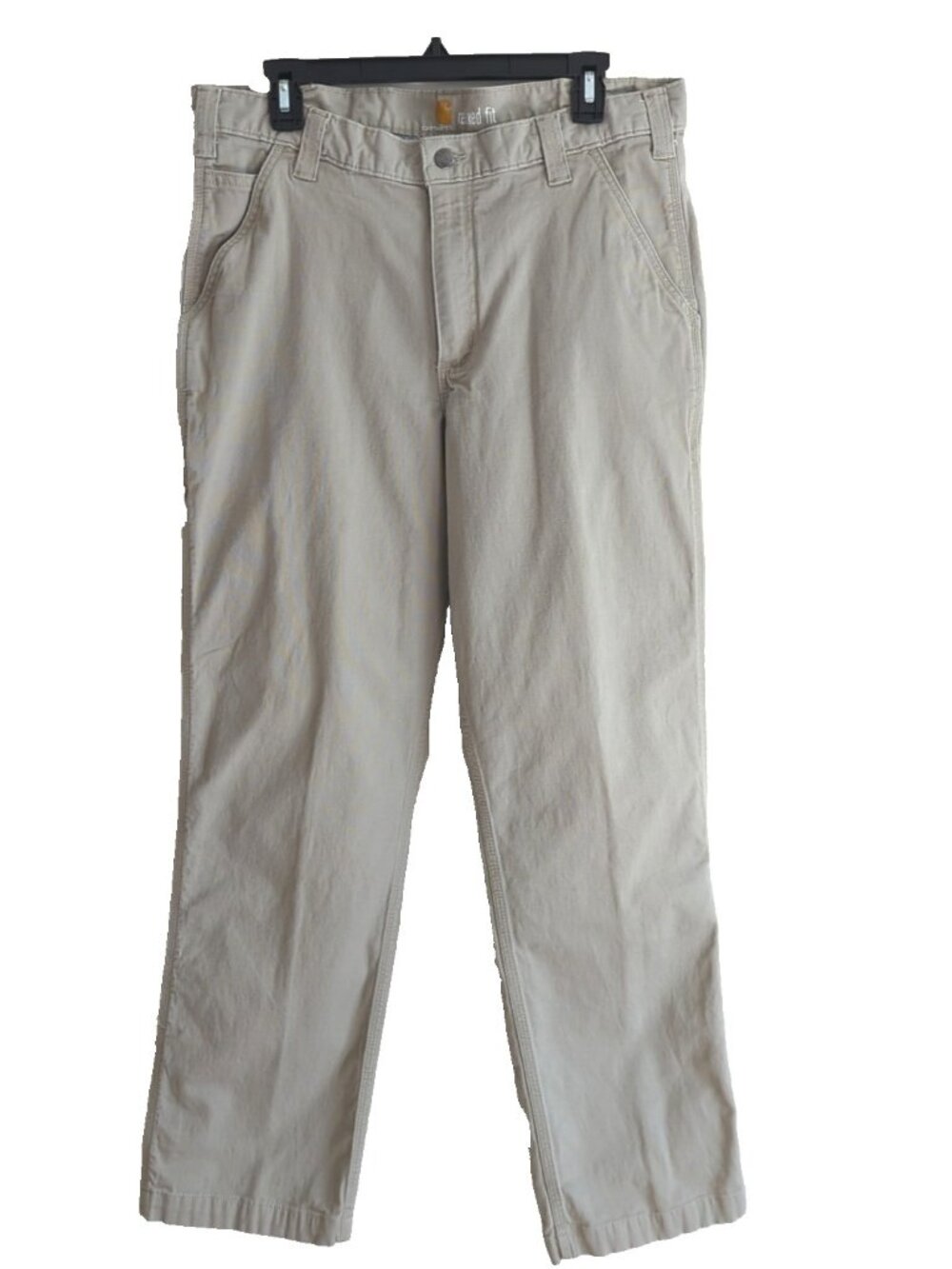Carhartt Men's Relax Fit Work Pants Size 35x32 (measures 34x31) khaki -lp